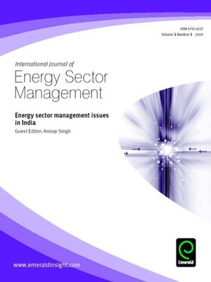 cover image of International Journal of Energy Sector Management, Volume 3, Issue 3